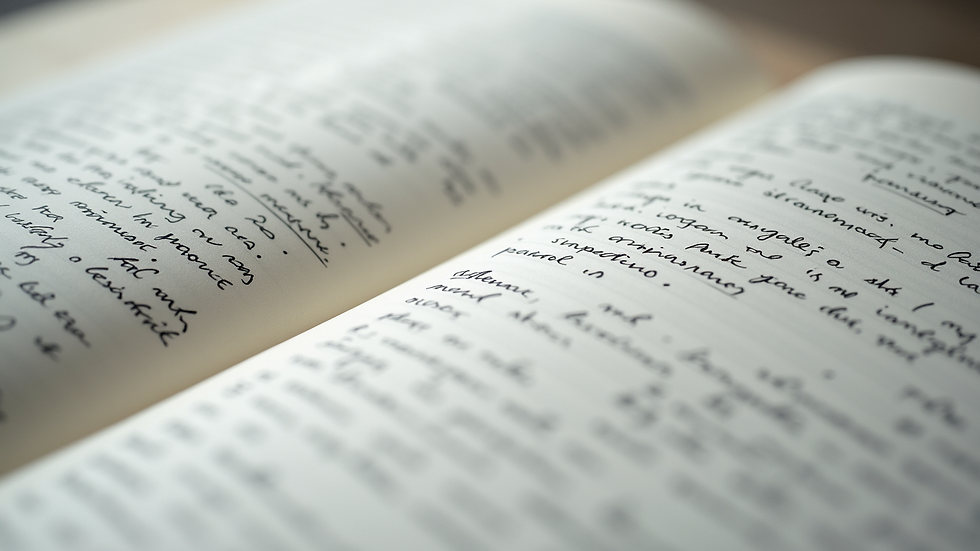 Close-up view of printed manuscript pages with handwritten edits