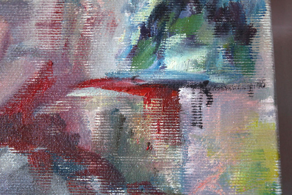 Thumbnail: Original Bulgarian Painting of Woman in Bed with Piano Impressionist