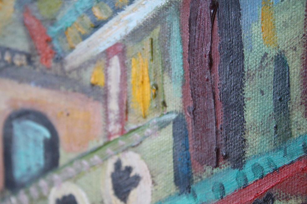 Thumbnail: Original Signed & Framed Oil Painting, Vintage San Francisco Chinatown Chinese