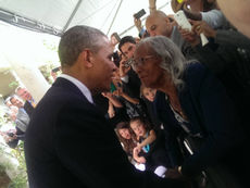 PRESIDENT OBAMA AND VIRGINIA HUMES HILL GALLOWAY 