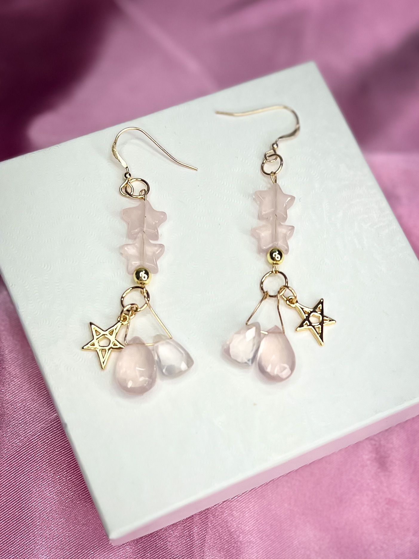 Rose Quartz Drop Earrings