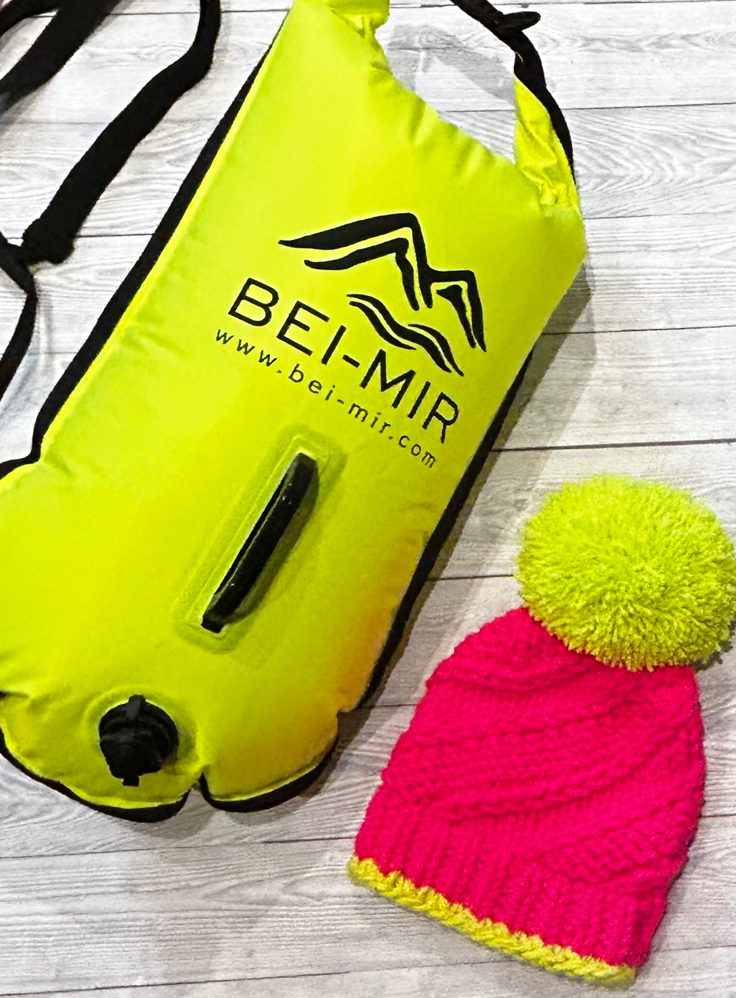 Starter Pack- Handknitted Hat, Tow Float & Swimming Cap