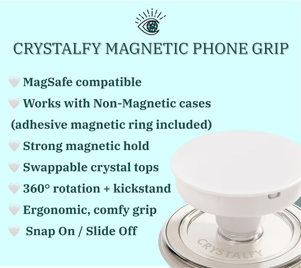 Thumbnail: Rose Quartz Natural Edge Crystal Magnetic Phone Grip & Stand