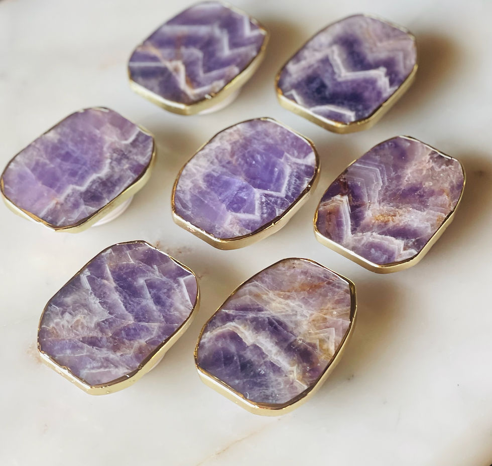 Thumbnail: Chevron Amethyst Gold Ege Crystal Phone Grip