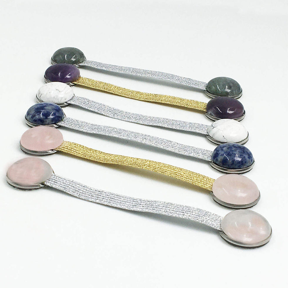Thumbnail: Crystal Phone Strap Handle with Amethyst Gemstone & Silver Strap