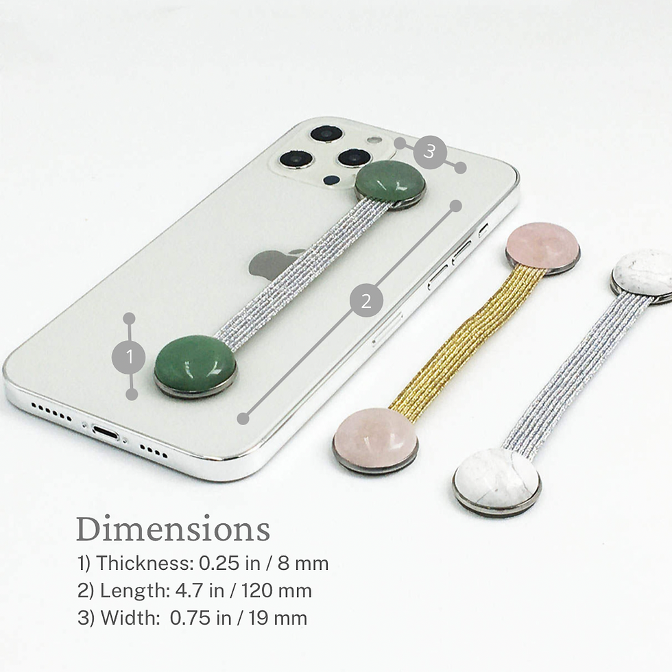 Thumbnail: Crystal Phone Strap Handle with Amethyst Gemstone & Silver Strap