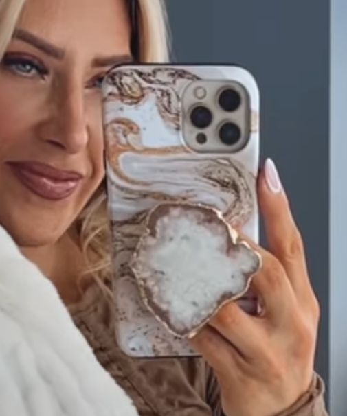 Thumbnail: Rutilated Quartz Druzy Crystal Phone Grip & Stand
