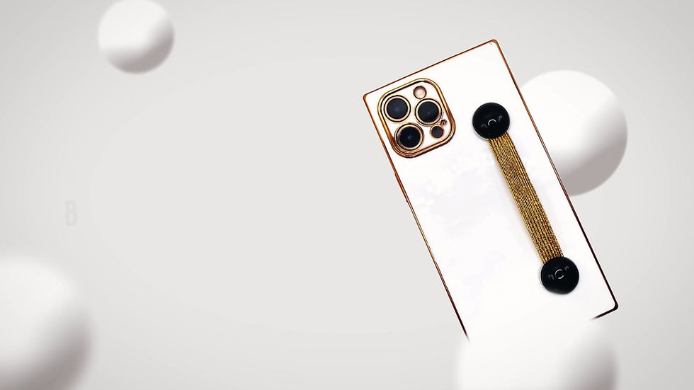 Thumbnail: Crystal Phone Strap Handle with Rose Quartz Gemstone & Gold Strap