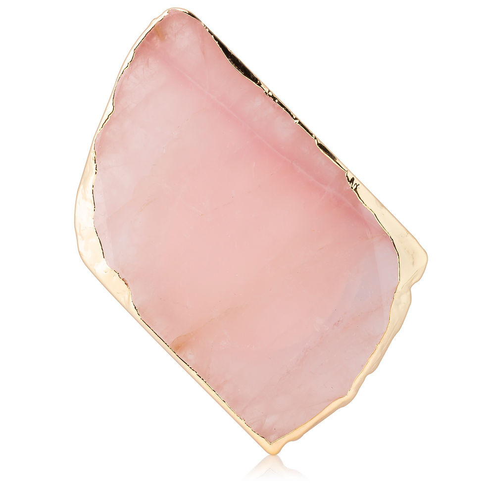 Thumbnail: Rose Quartz Gold Edge Irregular Crystal Phone Grip & Stand