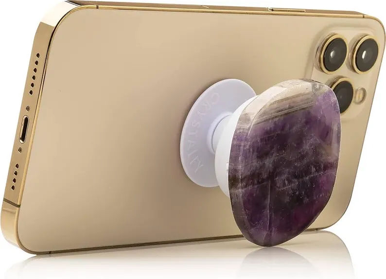Thumbnail: Amethyst Natural Edge Crystal Phone Grip & Stand