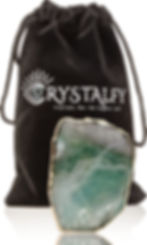 Thumbnail: Green Fluorite Gold Edge Genuine Crystal Phone Grip & Phone Stand