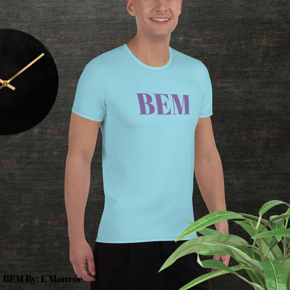 Thumbnail: BEM All-Over Print Men's light blue Athletic T-shirt