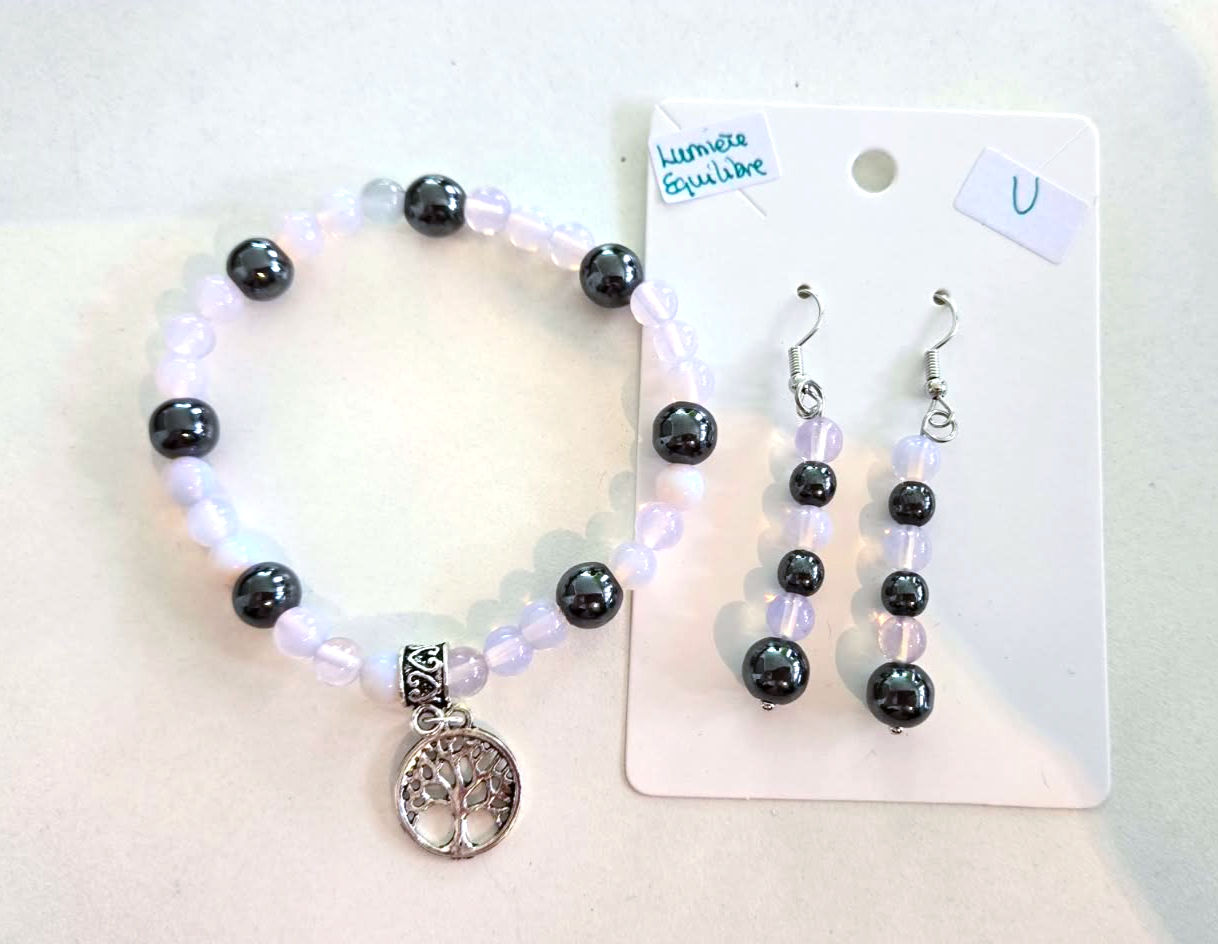 Kit Lumière & Équilibre – Opalite & Hématite
