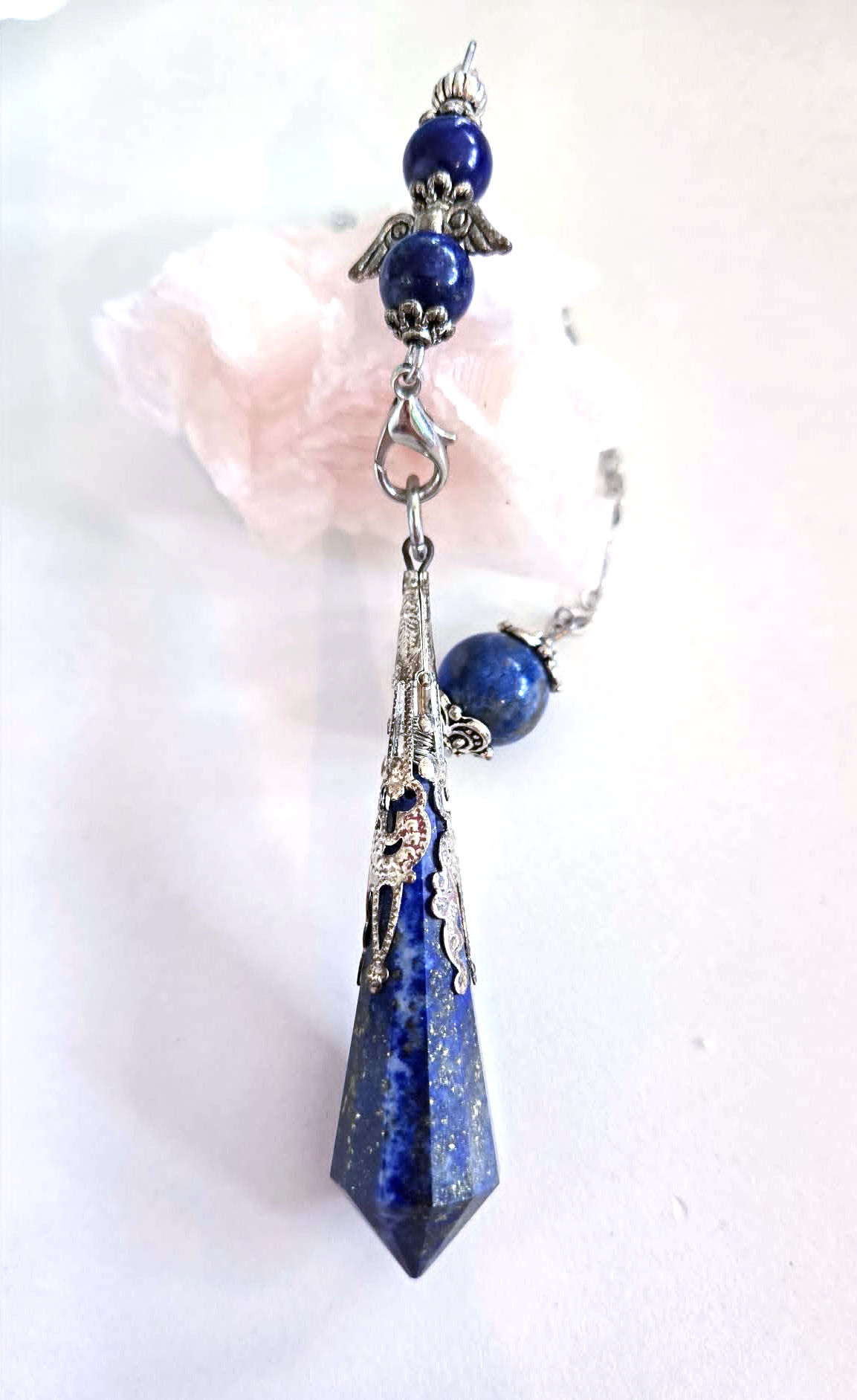Pendule en Lapis-Lazuli avec ange gardien