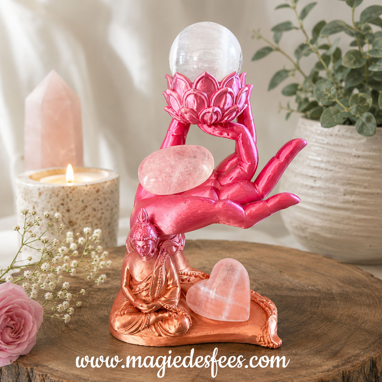 Main Bouddha – Connexion Zenitude - Fluorite blanche