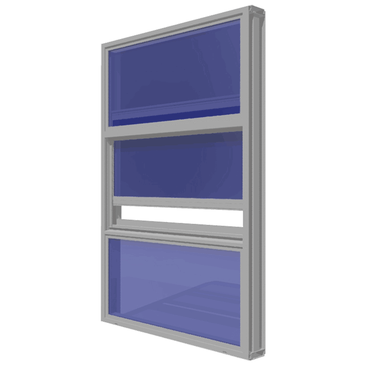 Single hung window wall system. Impact hurricane window. Impact single hung window.