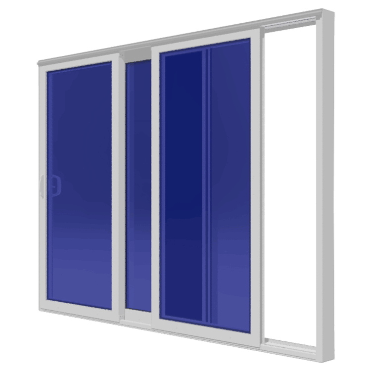 Multitrack sliding glass impact door