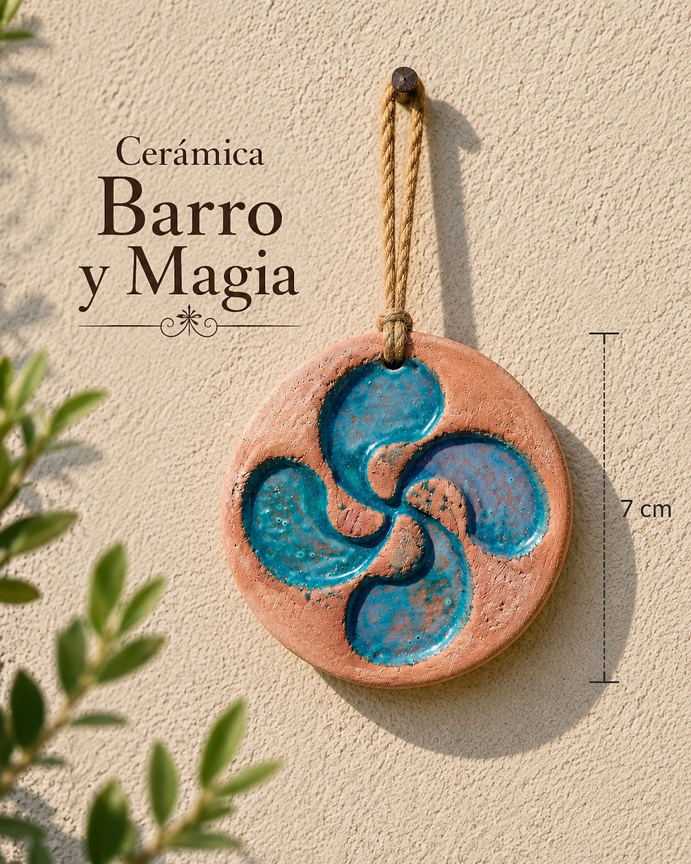 Miniatura: Colgante azul de pared simbolo Lauburu