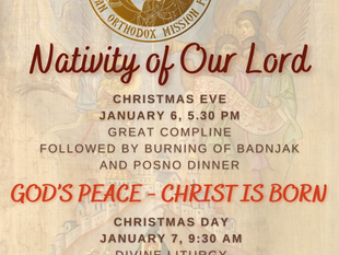 Christmas Schedule of Services 2026