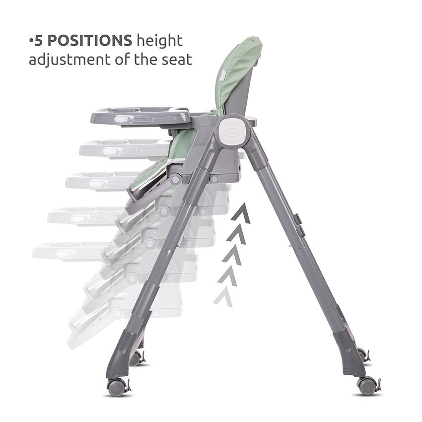 5 positions height adjustment of the seat
