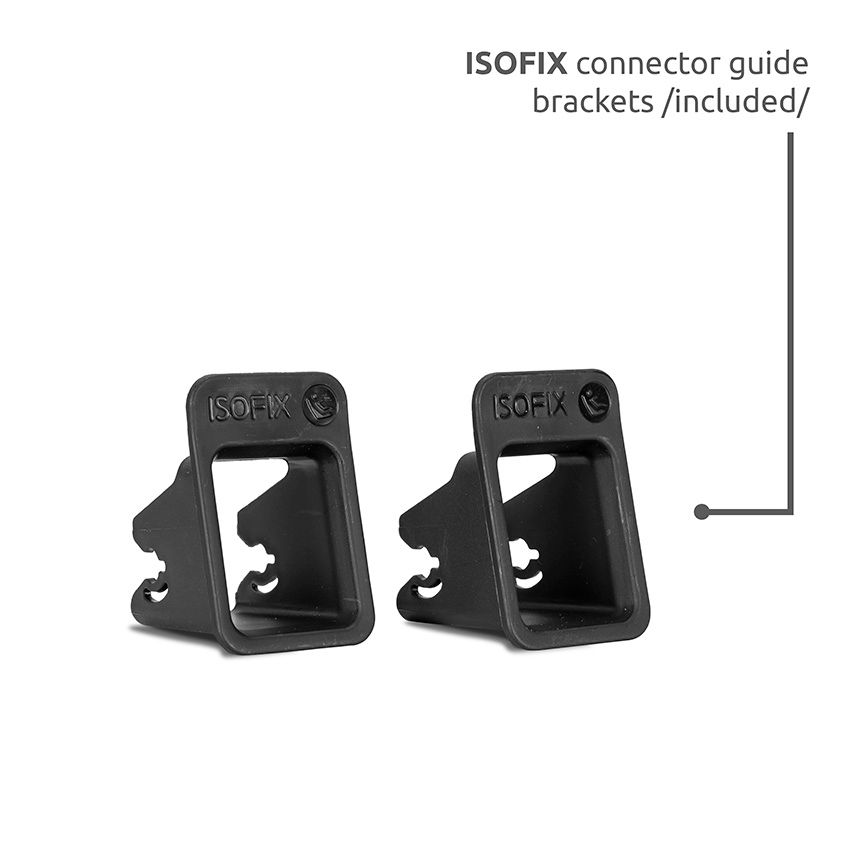 ISOFIX connector guide brackets included