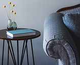 Blue Couch and End Table