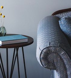 Blue Couch and End Table