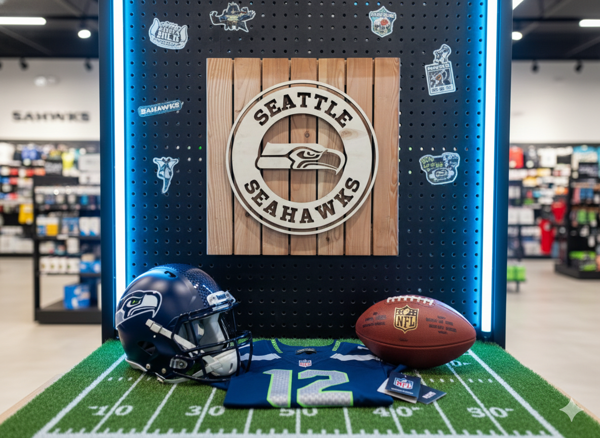 Seahawks Logo 40cmx40cm beleuchtet