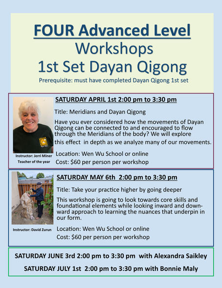 4 Advanced Level Workshops