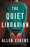 A woman in a teal cardigan stands with her back turned to the viewer. She hides a book where only we can see it.