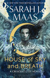 A winged man holding up a snake is the central focus of this cover. He is framed by a crescent moon, and has a single golden eye.