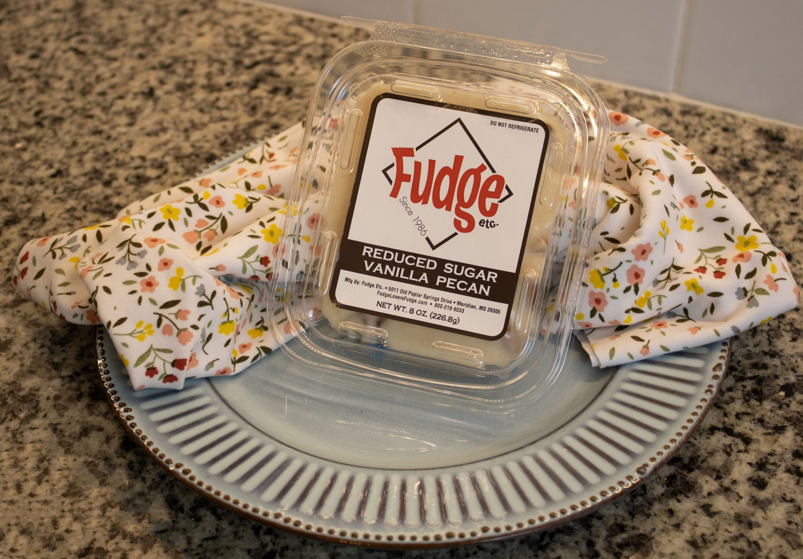 Resealable Tub of Soft Creamy Smooth Reduced Sugar Vanilla Pecan Fudge