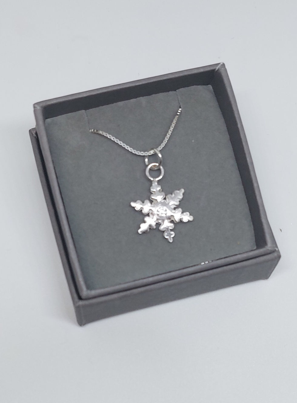 Thumbnail: Fine Silver Snowflake Necklace