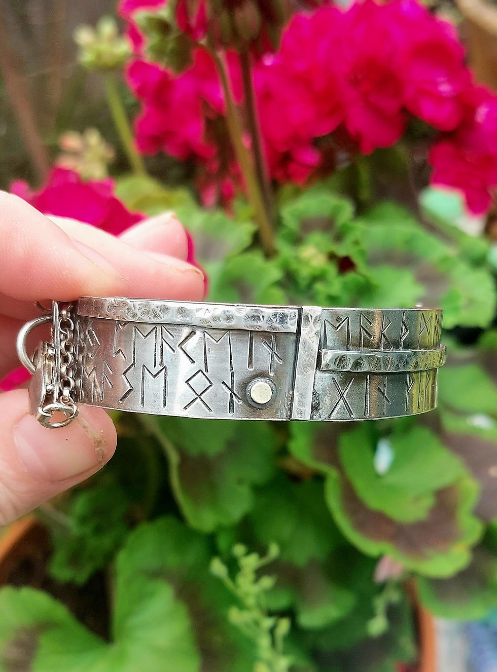 Thumbnail: 'A Prayer for the Earth' stamped, hinged bangle