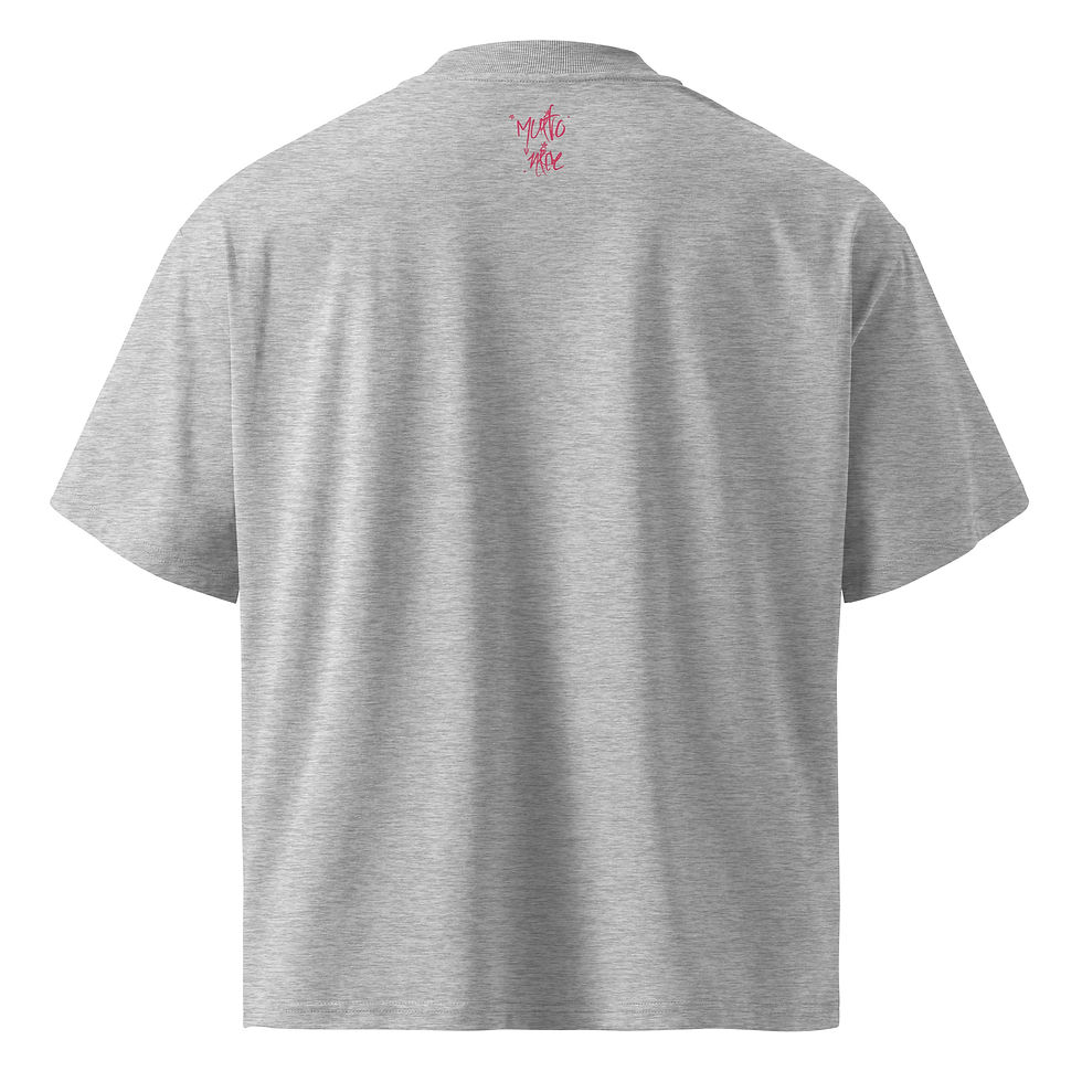 Thumbnail: Unisex organic oversized high neck t-shirt - Vinho