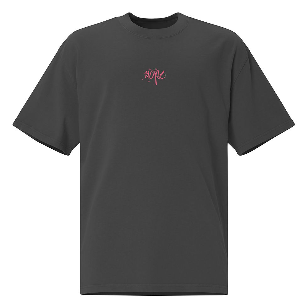 Thumbnail: Oversized  Faded Heavy Weight Cotton T-shirt  "Nope"