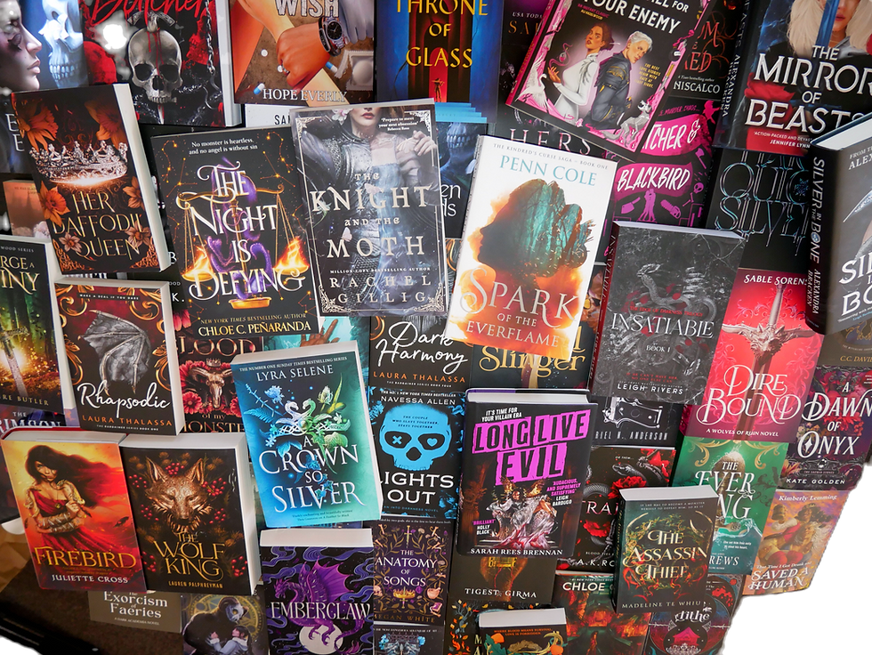 Romance book collage featuring fantasy romance, dark romance and contemporary romance titles available at Smut and Spice Bookshop Australia.