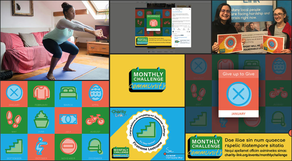 Charity Link Monthly Challenge Community brand set-up