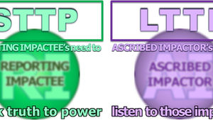 impactees need to speak truth to power; impactors need to listen to those impacted