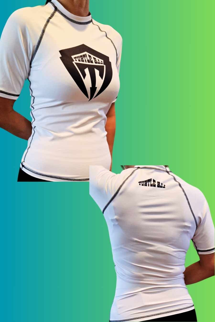 Thumbnail: USA Made - Adult White Turtle Shield Rashguard