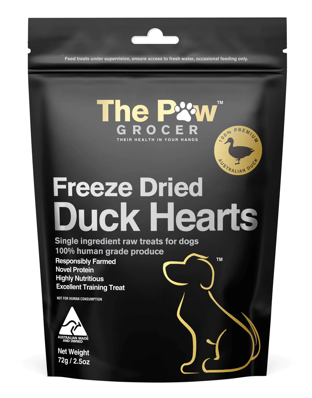 The Paw Grocer - Black Label Duck Hearts - 72g