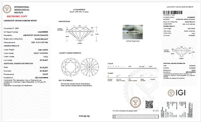 Thumbnail: DIAMOND ROUND  2.02 ct FANCY VIVID PINK VVS2