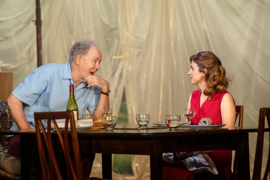 John Lithgow as Roald Dahl and Aya Cash as Jessica Stone in Giant.  Photo Credit: Johann Persson