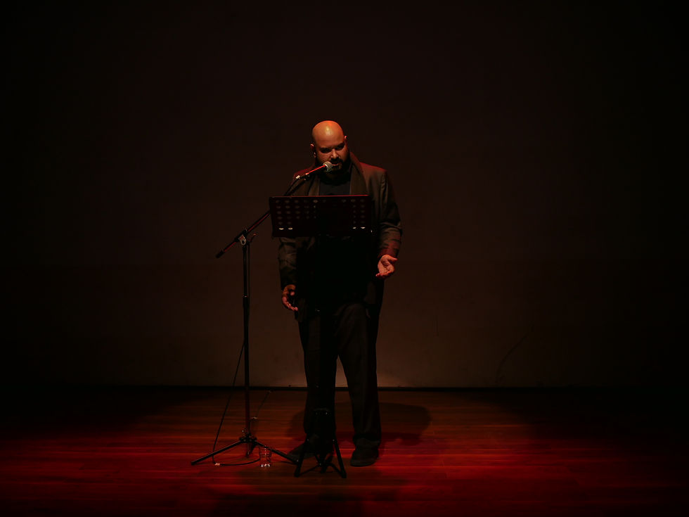 Varoon P. Anand performing 'Counterparts' at Oddbird Theatre, Nov 2025
