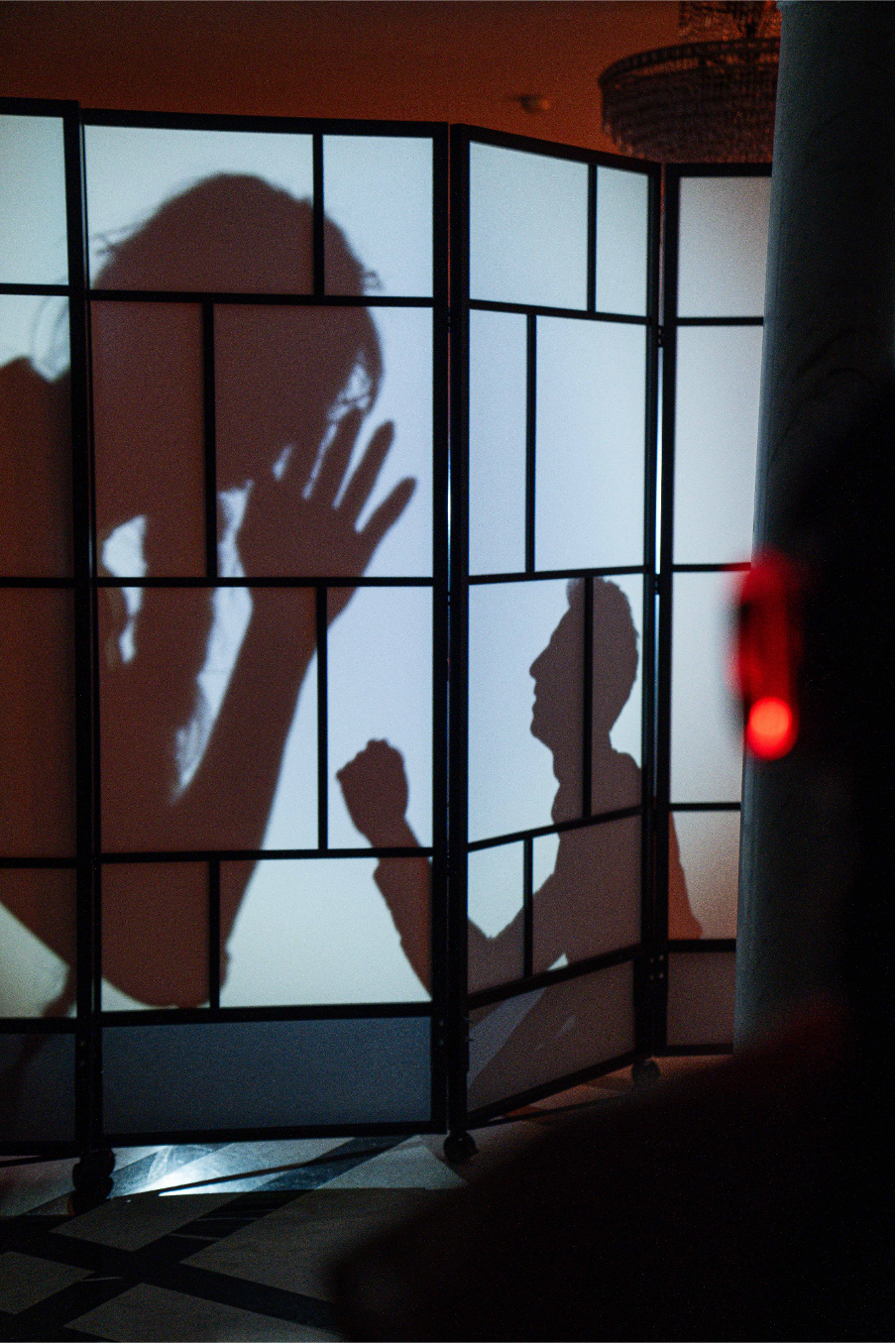 Mirror reflections in one of the rooms visited during the promenade performance. “Who hasn’t ever wished to be called by another name. Nothing is more contemporary than our ghosts.” Promotional text from the performance’s official site. Photo: Stefan Zdraveski.