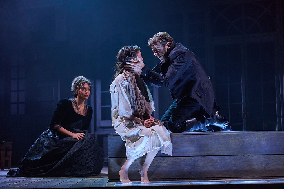 Rebecca S’manga Frank, Anna Takayo, and Nick Westrate in Frankenstein at Shakespeare Theatre Company. Photo: DJ Corey Photography.