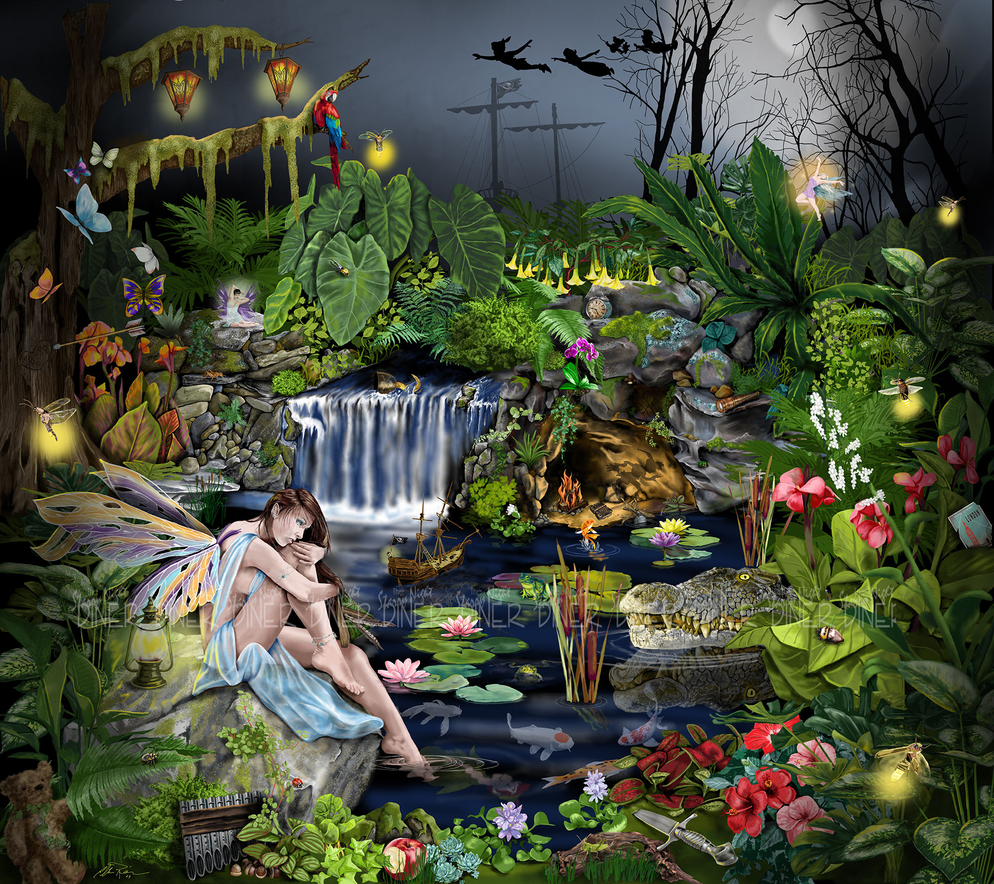 "Tinkerbell's Lament" 22"x20" Art Print. Limited Edition Numbered and Signed