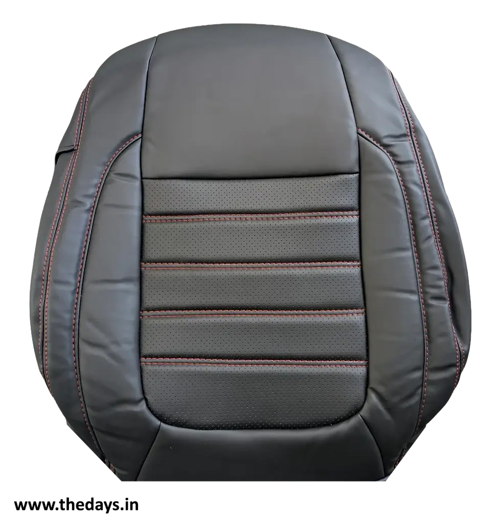 Kia Seltos - Seat Cover - Black with red stitching