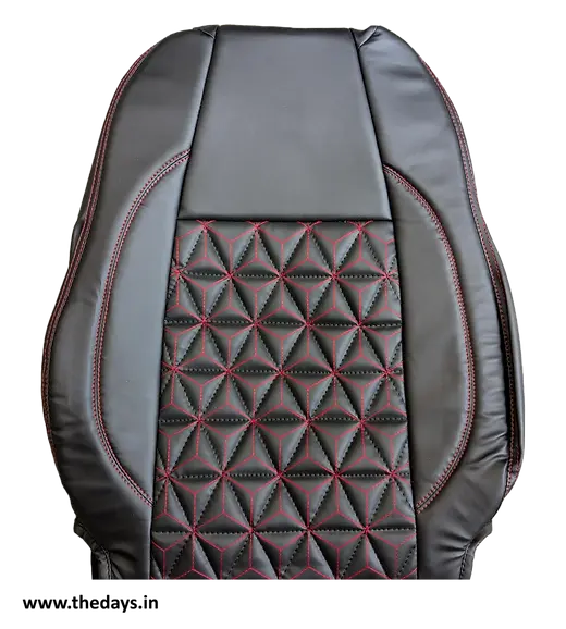 Nissan Magnite Seat Cover Black with Red 3D Design Nappa PU