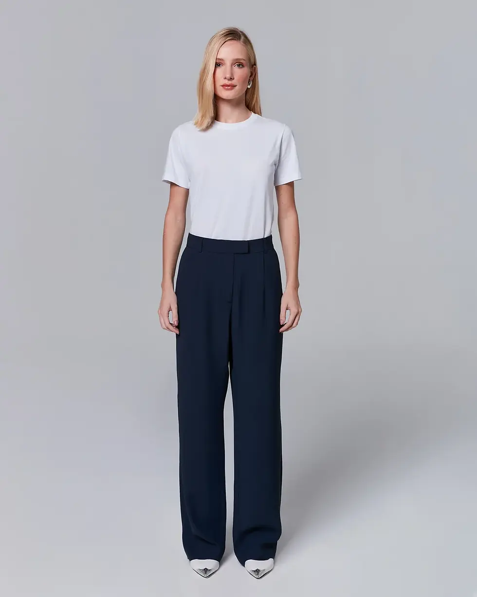 CALCA RETA DE ALFAIATARIA DOPAMINE CREPE PATOU MIDNIGHT BLUE